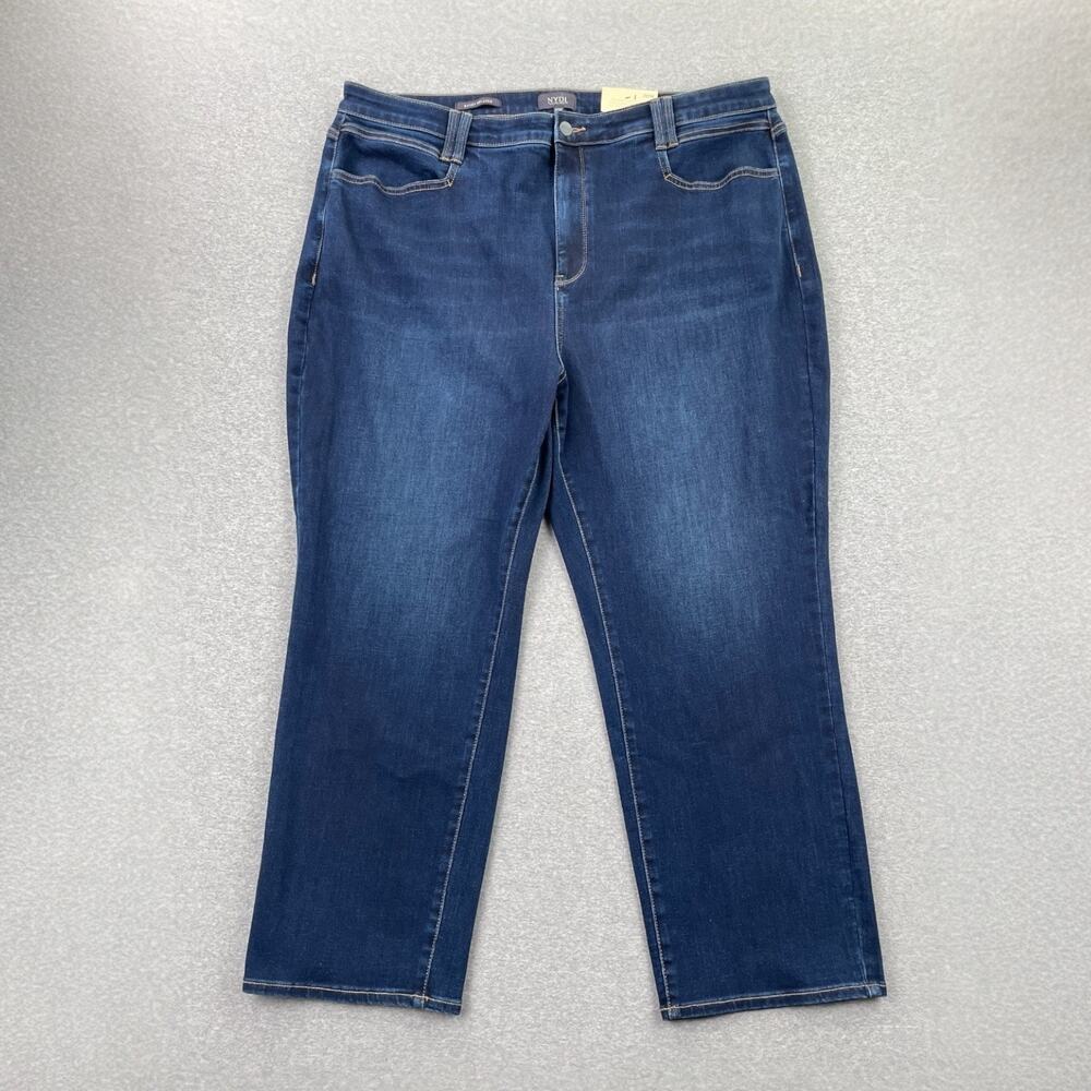 NYDJ Jeans 20W Blue Bailey Hi Rise Relaxed Straight Ankle Dark Wash Northbridge